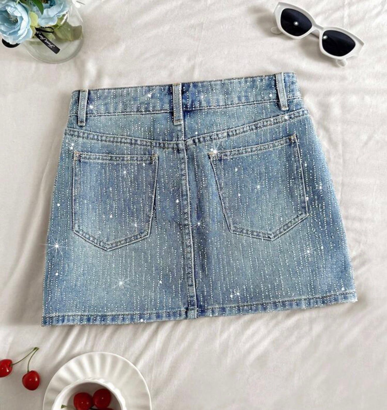 Viana Bedazzled Mini Skirt✨
