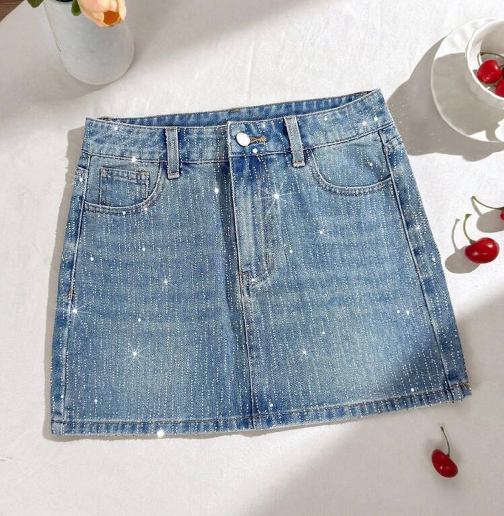 Viana Bedazzled Mini Skirt✨